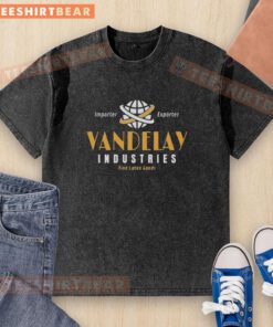 Alt Text: Pretty Vandelay Industries Fine Latex Goods Washed T-Shirt in soft cotton, featuring a trendy design and relaxed fit.