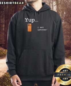 Stylish 'Pretty Yup I Eat iPhones' hoodie in vibrant colors, perfect for tech enthusiasts and casual wear.