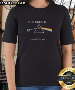 Top Artemis II Dark Side of the Moon Space Mission 2026 Ladies Tee showcasing lunar exploration and space adventure.
