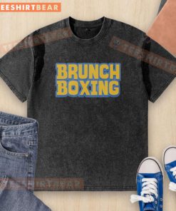 Top Brunch Boxing washed t-shirt featuring a trendy design, perfect for casual outings and brunch events.