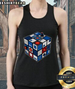 Stylish Top-Droid-Cube-Tank-Top featuring a colorful geometric design, perfect for casual summer outfits.