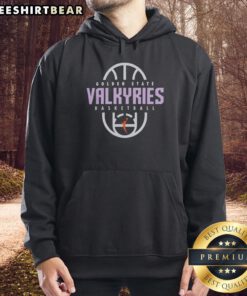 Alt Text: Top Golden State Valkyries Basketball 2026 players in authentic practice logo hoodies on the court during training.
