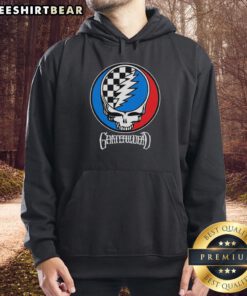 Alt Text: Top Grateful Dead Checkers Logo Hoodie featuring iconic design in vibrant colors, perfect for fans and collectors.