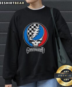 Top Grateful Dead Checkers logo sweatshirt featuring vibrant colors and iconic design for fans and collectors.