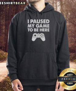 Cozy hoodie featuring 'I Paused My Game To Be Her' inspired by Hikaru Shida, perfect for gaming and wrestling fans.