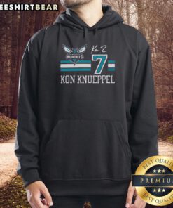 Alt Text: Top Hornets Kon Knueppel signature jersey hoodie in vibrant colors, perfect for fans and collectors.