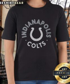 Alt Text: Stylish Top Indianapolis Colts Circle Ladies Tee featuring team logo, perfect for female fans and game day attire.