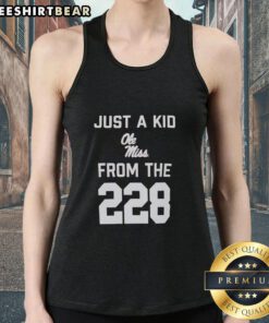 Top Just A Kid Ole Miss From The 228 tank top featuring a trendy design, perfect for casual wear and Ole Miss fans.