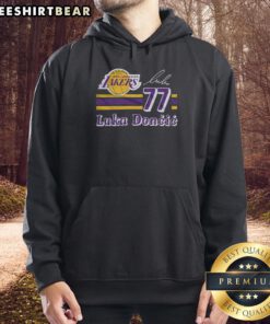 Top Lakers Luka Doncic Signature Jersey Hoodie showcasing stylish design and team colors, perfect for fans and collectors.