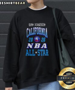 Top Los Angeles California 2026 NBA All-Star Game Hometown Sweatshirt featuring vibrant team colors and stylish design.