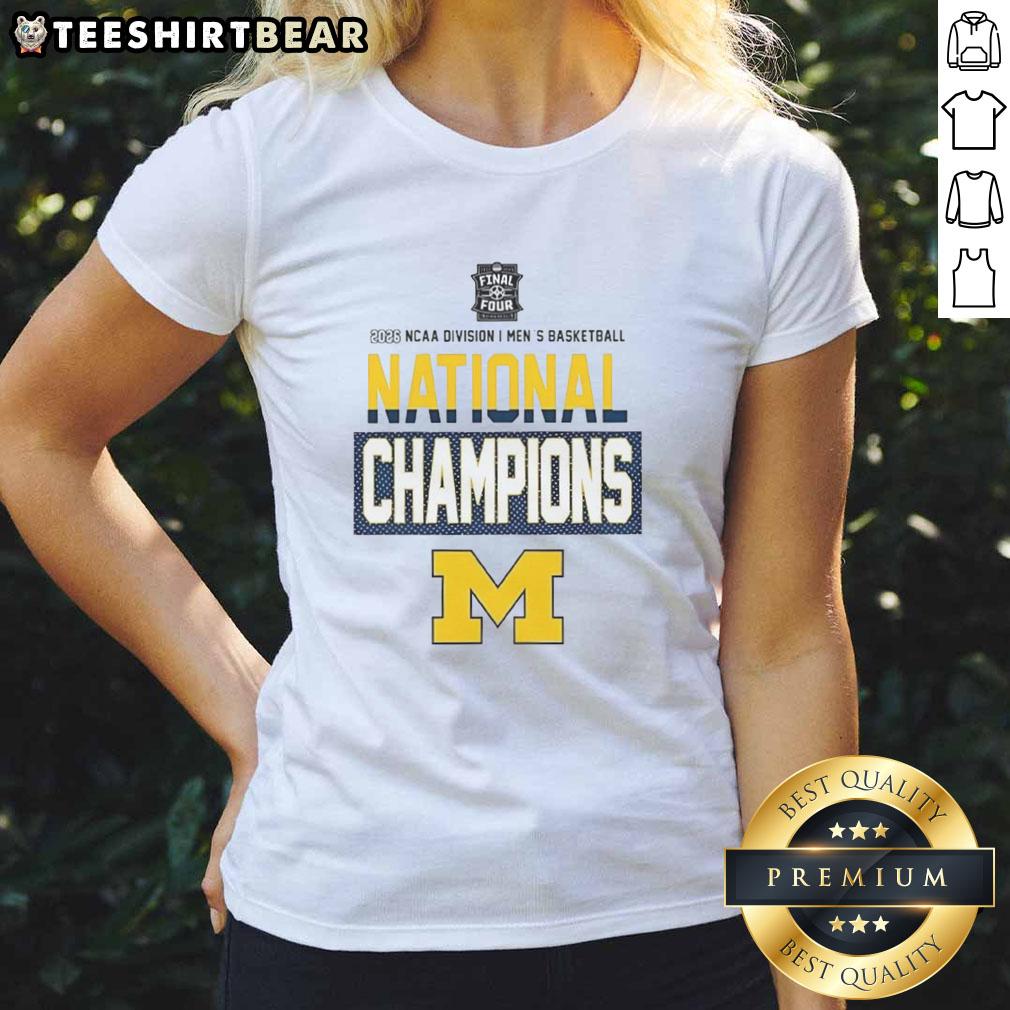 Alt Text: 2026 NCAA Division I Men's Basketball National Champions Michigan Wolverines ladies tee shirt design