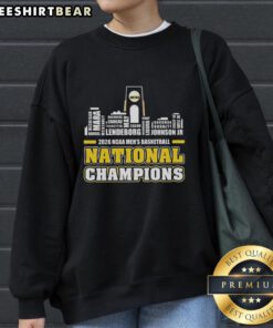 Top Michigan Wolverines NCAA Men's Basketball National Champions sweatshirt with city skyline design