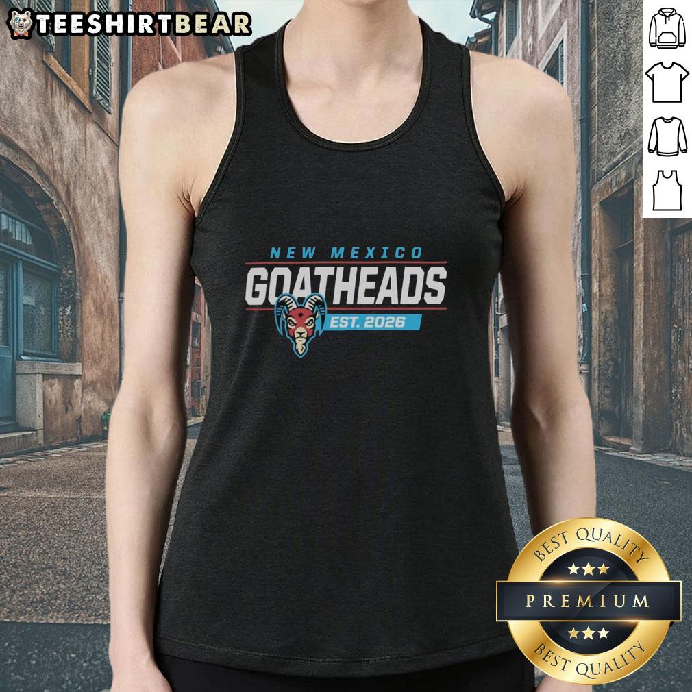 Stylish Top New Mexico Goatheads Est 2026 tank top featuring vibrant graphics, perfect for casual wear and team spirit.