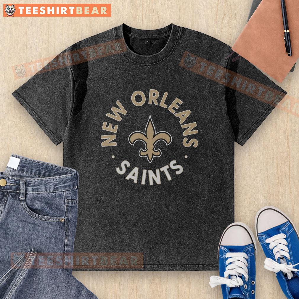 Top New Orleans Saints Circle Washed T-Shirt featuring bold team logo and comfortable fit for fans.