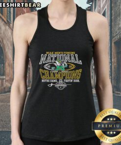 2026 NCAA Men's Fencing Championship tank top featuring Notre Dame Fighting Irish logo and vibrant design.
