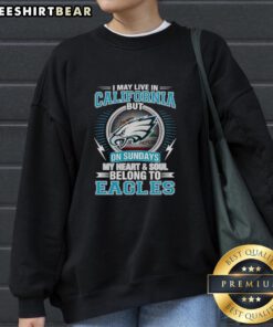 Cozy sweatshirt featuring Philadelphia Eagles logo, perfect for fans in California who support the Eagles on game days.