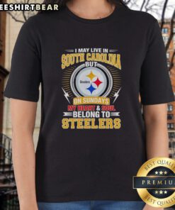 Top Pittsburgh Steelers ladies tee showcasing team pride for fans in South Carolina on game day.