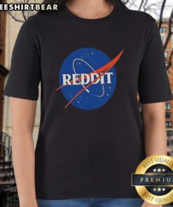 Top Reddit NASA logo ladies tee featuring a stylish design for space enthusiasts and casual wear lovers.