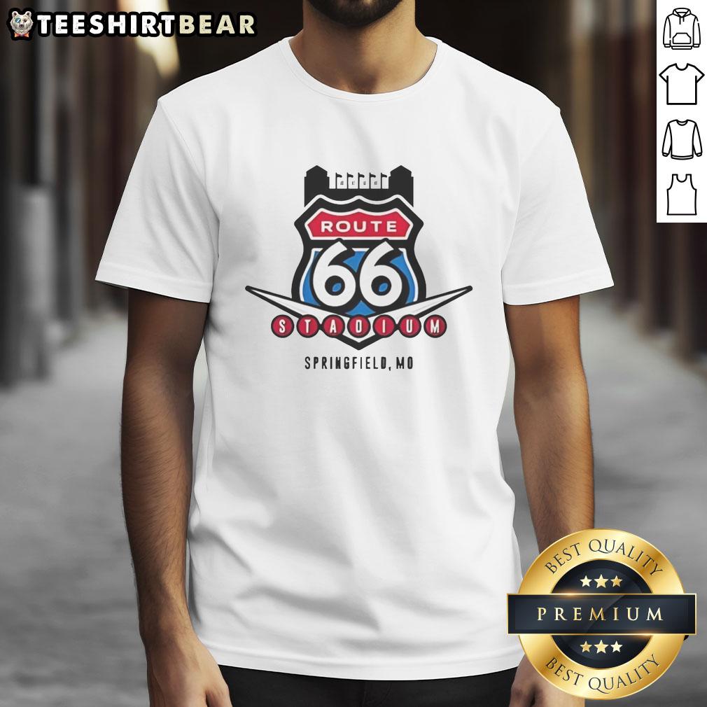 Top Route 66 Stadium Springfield Missouri T-Shirt featuring vibrant graphics and a retro design celebrating Route 66.