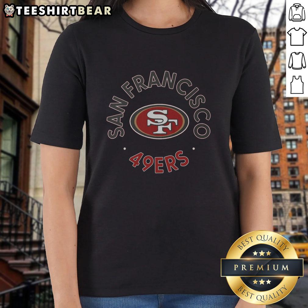 Top San Francisco 49ers Circle Ladies Tee featuring vibrant team colors and logo, perfect for female fans.