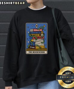 Cozy Top The Bookworm Tarot Sweatshirt featuring tarot card designs, perfect for book lovers and tarot enthusiasts.