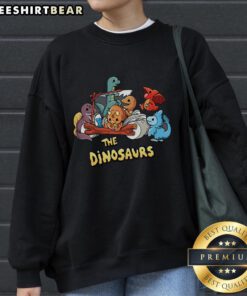 Cute sweatshirt featuring colorful dinosaur graphics, perfect for kids who love dinosaurs and playful fashion.