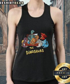 Cute tank top featuring colorful dinosaurs, perfect for kids and dinosaur lovers. Ideal for fun summer outfits!