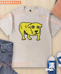 Top Tripod Dog Doodle washed t-shirt featuring a playful dog design on soft cotton fabric, perfect for pet lovers.