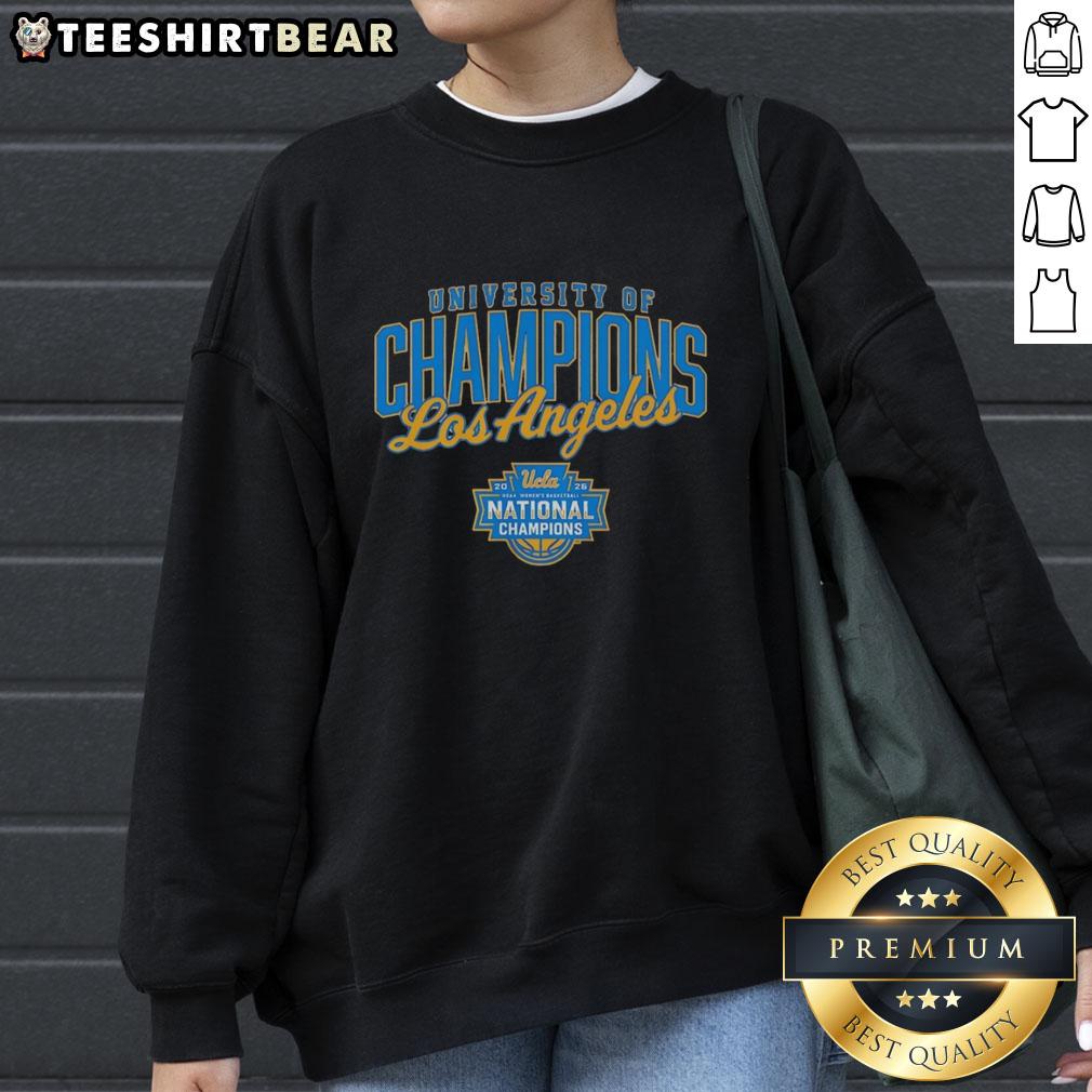 Alt Text: Cozy UCLA Bruins women's basketball sweatshirt featuring champion graphics, perfect for fans in Los Angeles.