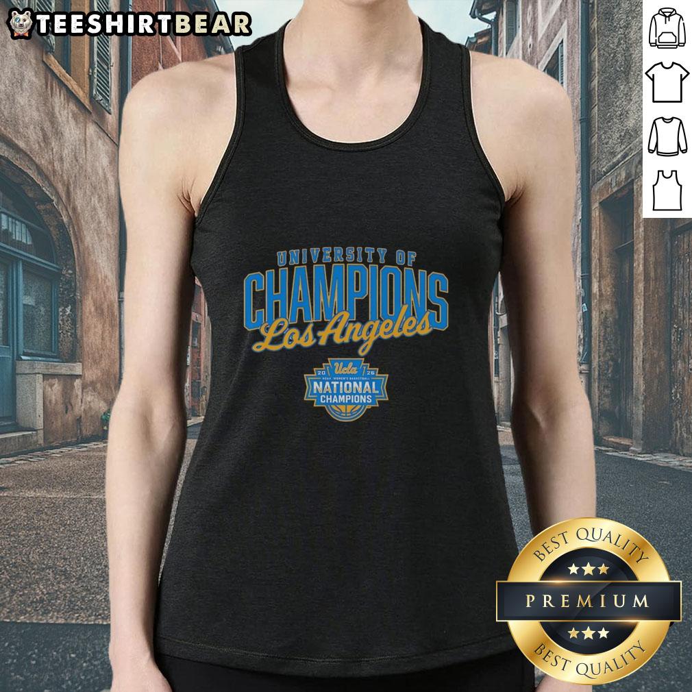 UCLA Bruins women's basketball tank top featuring 'University of Champions' design, perfect for fans in Los Angeles.