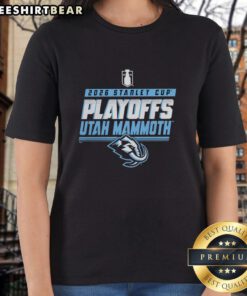 Top Utah Mammoth 2026 Stanley Cup Playoffs ladies tee featuring vibrant team colors and stylish design for fans.