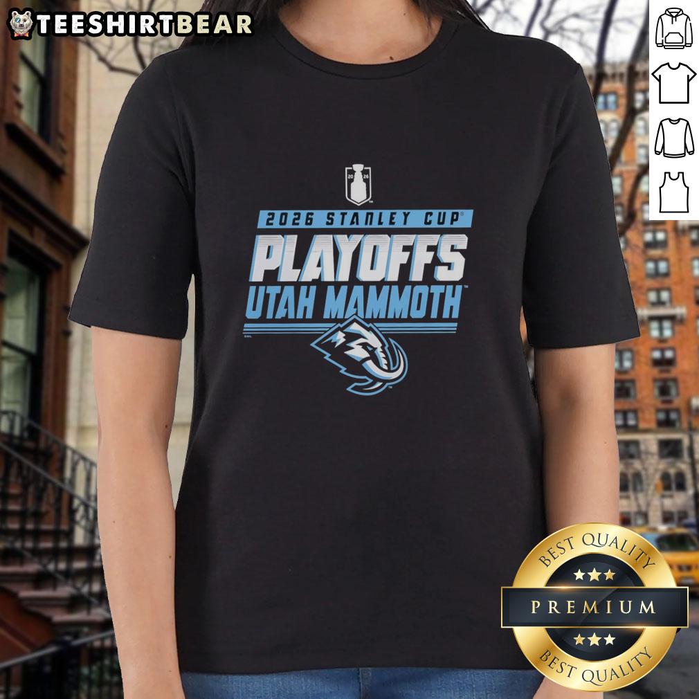Top Utah Mammoth 2026 Stanley Cup Playoffs ladies tee featuring vibrant team colors and stylish design for fans.