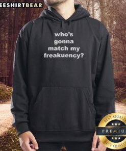 Top Who's Gonna Match My Freakuency Letter Hoodie in vibrant colors, perfect for trendy streetwear enthusiasts.