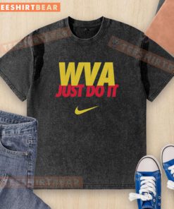 Top Wout Van Aert WVA Just Do It Washed T-Shirt featuring a stylish design perfect for cycling fans and casual wear.