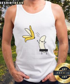 Awesome A Peeled Banana cartoon tank top design featuring a playful and vibrant banana character, perfect for casual wear.