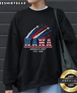 Awesome American 250th Anniversary Nana Sweatshirt in vibrant colors, celebrating America's milestone with style.