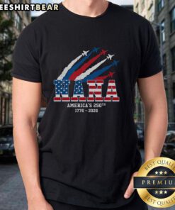 Awesome American 250th Anniversary Nana T-Shirt featuring patriotic design and vibrant colors for proud grandmothers.