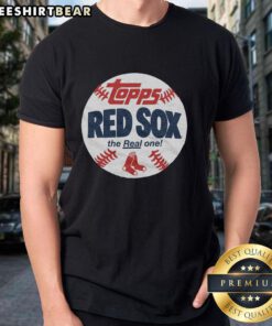 Awesome Boston Red Sox MLB x Topps Baseball The Real One T-Shirt featuring team logo and stylish design.