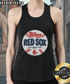 Boston Red Sox MLB X Topps Baseball tank top showcasing vibrant team colors and logo for fans and collectors.