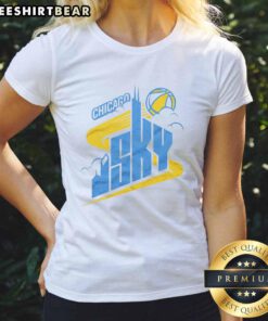 Awesome Chicago Sky Ladies Tee featuring a stunning skyline design, perfect for stylish city lovers and casual wear.