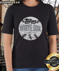 Awesome Chicago White Sox MLB X Topps Baseball Ladies Tee featuring vibrant graphics and soft fabric for fans.