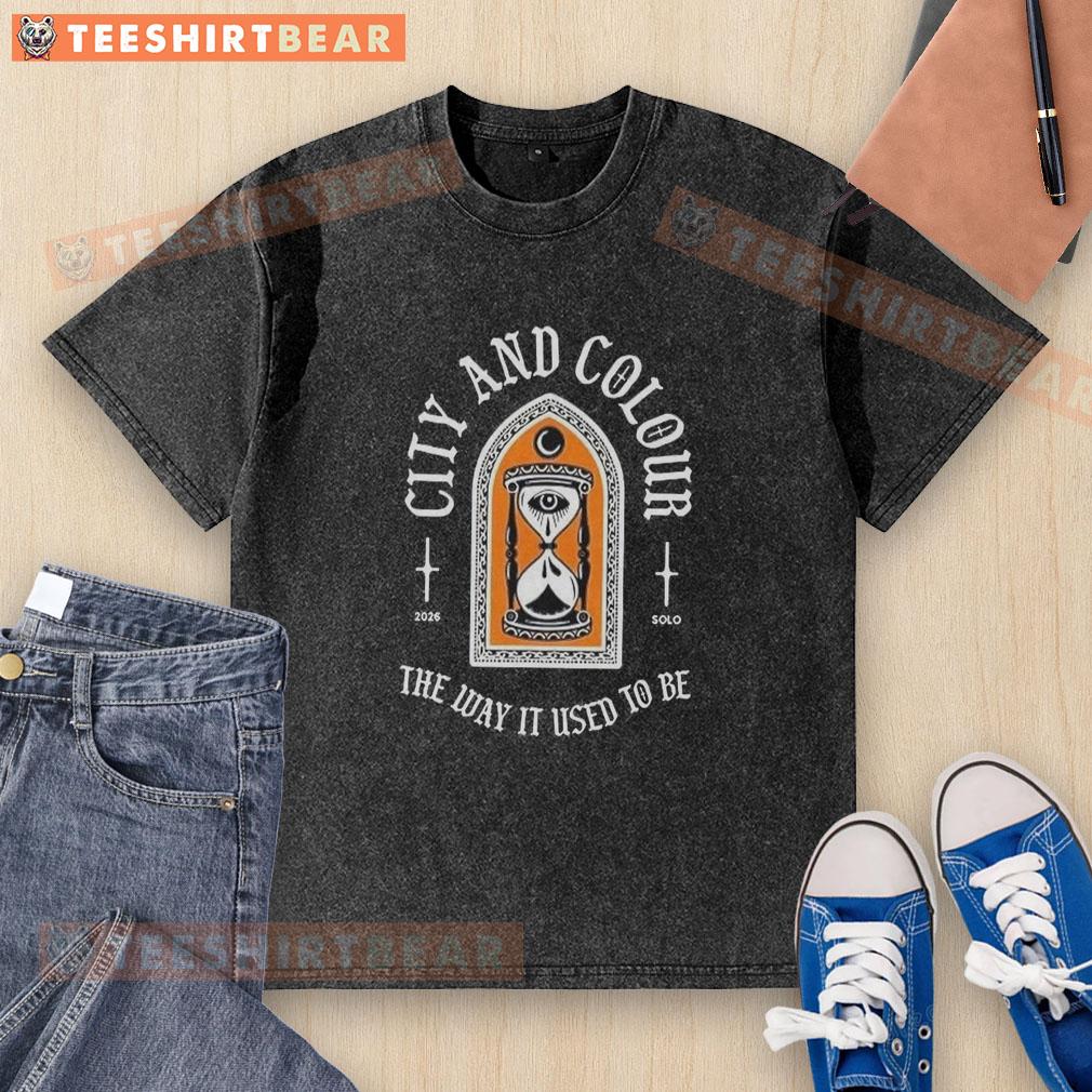 Awesome City and Colour solo 2026 tour Hourglass washed t-shirt featuring vibrant colors and unique design.