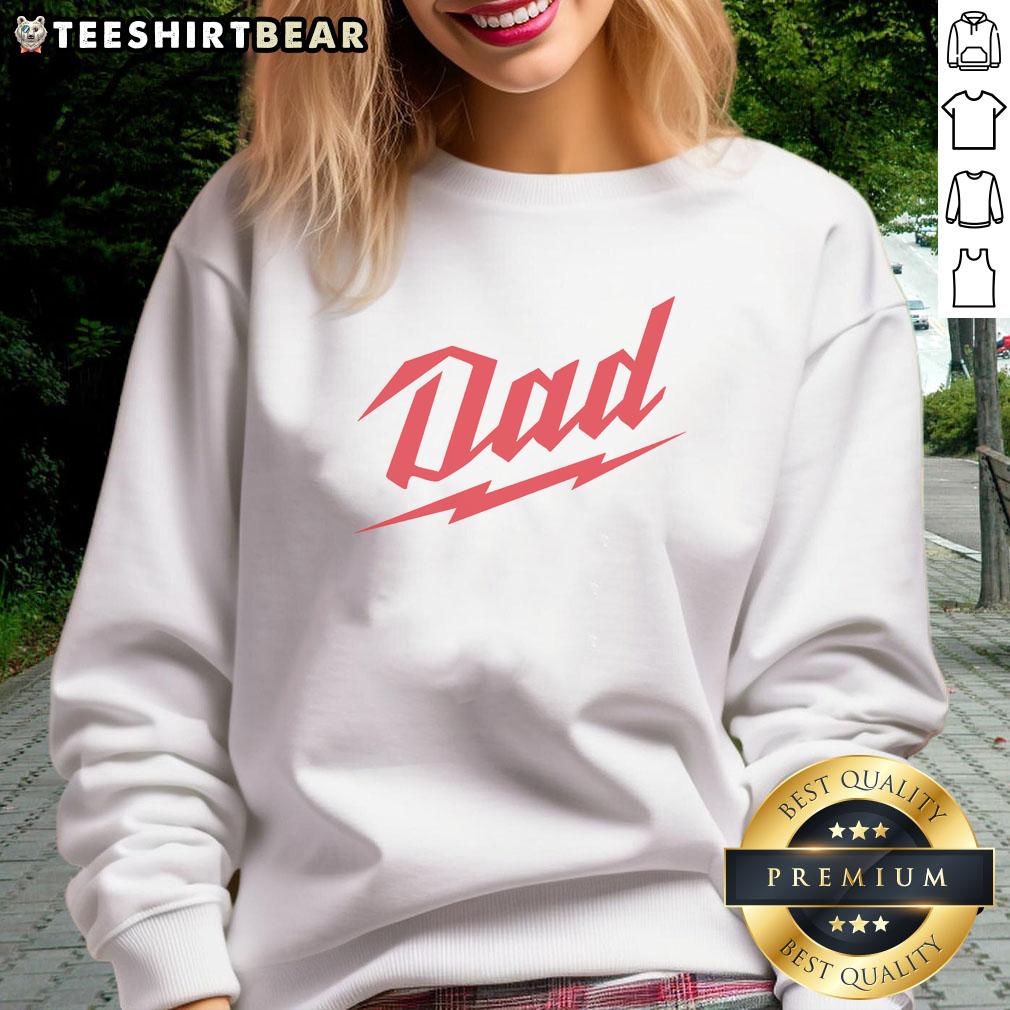 Awesome Dad Lightning Script Sweatshirt in navy blue, showcasing a stylish design perfect for casual wear.