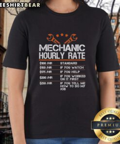 Awesome Mechanic Hourly Rate T-shirt for vintage car enthusiasts, featuring a fun design for those who love helping and watching.