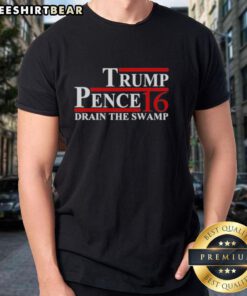 Awesome Pence 2016 Drain The Swamp T-Shirt featuring bold graphics and a patriotic design for political supporters.
