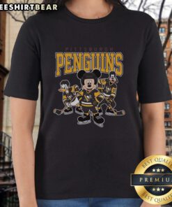 Awesome Pittsburgh Penguins Disney Team Ice Hockey ladies tee featuring vibrant graphics and team logo.