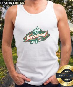 Awesome Seattle Storm tank top featuring vibrant team colors and logo, perfect for sports fans and casual wear.