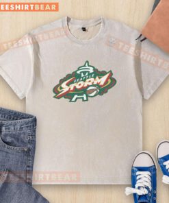 Awesome Seattle Storm washed t-shirt featuring vibrant team colors and logo, perfect for fans and casual wear.