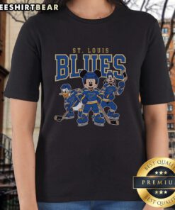 Awesome St. Louis Blues Disney Team ice hockey ladies tee featuring vibrant graphics and comfortable fit for fans.