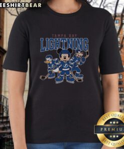 Awesome Tampa Bay Lightning Disney team ice hockey ladies tee featuring vibrant colors and stylish design for fans.